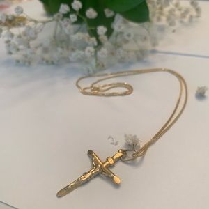 Real 18k Gold Cross Necklace